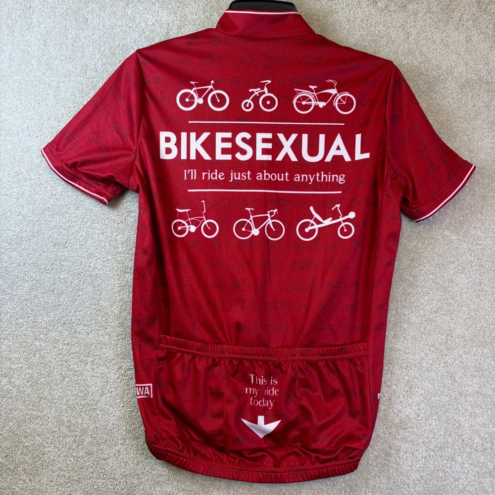 Primal Cycling Jersey Mens XS Red Bikesexual Bike Iowa Full Zip Cycling NEW - Picture 2 of 9
